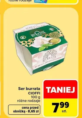 Ser burrata Cioffi promocja w Carrefour Market