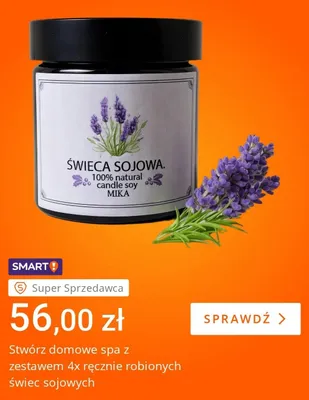 Zestaw ręcznie robionych świec sojowych Mika 4-pak promocja w Allegro