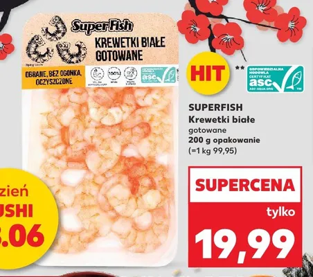 Krewetki białe gotowane SuperFish promocja w Kaufland