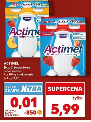 Napój jogurtowy Actimel Truskawka 4-pak 100 g promocja w Kaufland