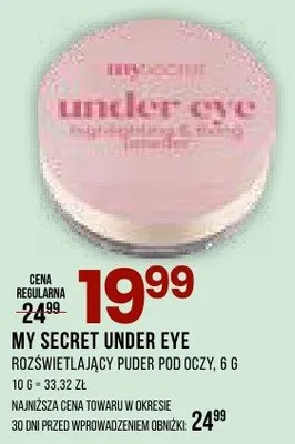 Różowo-kremowy puder pod oczy MY Secret Under Eye promocja w Drogerie Natura