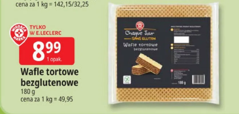 Wafle tortowe bezglutenowe promocja w Leclerc