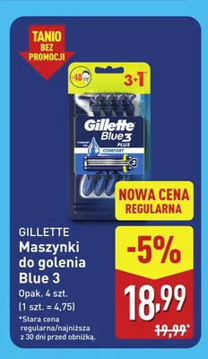 Maszynki do golenia Blue 3 Gillette promocja w Aldi