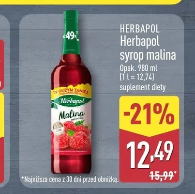 Syrop malina Herbapol promocja w Aldi