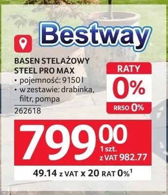 Basen stelażowy Bestway Steel Pro Max 9150l promocja w Selgros