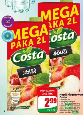 Napój niegazowany Costa promocja w Dino