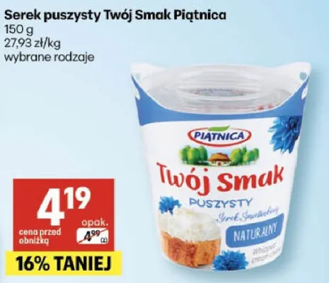 Serek puszysty naturalny promocja w Delikatesy Centrum