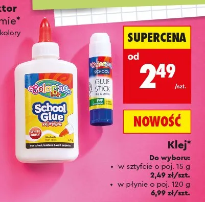 Klej w sztyfcie Colorino School promocja w Biedronka