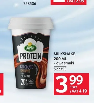 Milkshake Arla Protein Chocolate Brownie promocja w Selgros