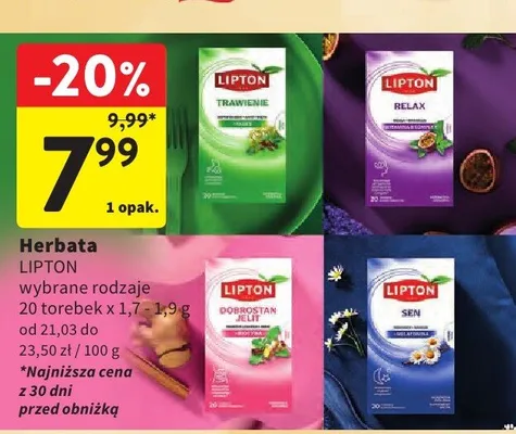 Herbata ziołowa Lipton Sen promocja w Intermarche