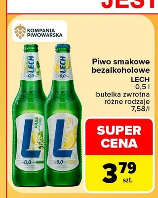 Piwo bezalkoholowe Lech Limonka z Miętą promocja w Carrefour