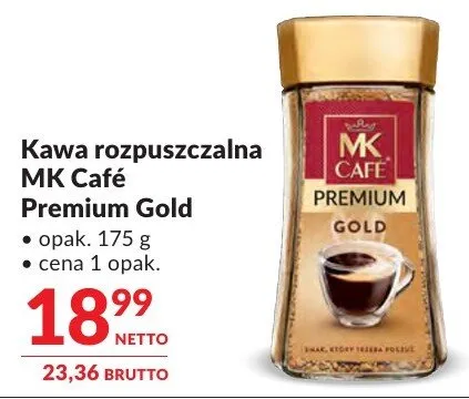 Kawa rozpuszczalna MK Café Premium Gold promocja w Makro
