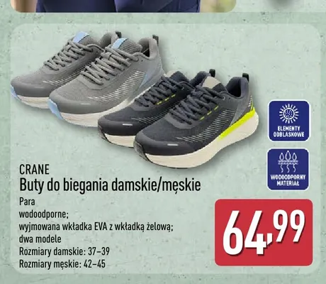 Buty do biegania damskie/męskie Crane promocja w Aldi