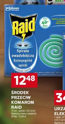 Środek przeciw komarom Raid spirala owadobójcza promocja w Stokrotka