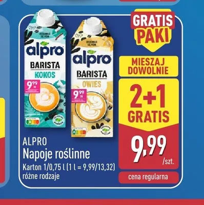 Napój roślinny Alpro Barista kokos promocja w Aldi