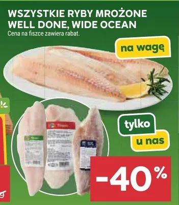 Ryby mrożone well done, wide ocean promocja w Stokrotka