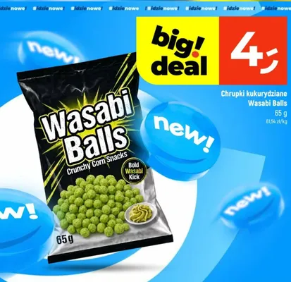 Chrupki kukurydziane Wasabi Balls promocja w Dealz
