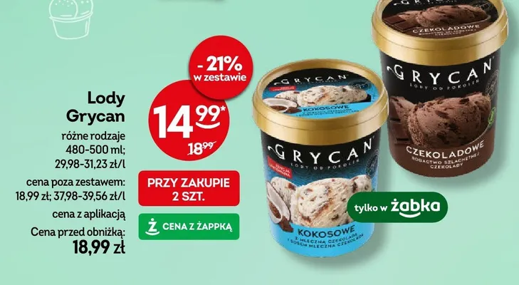 Lody różne rodzaje promocja w Żabka