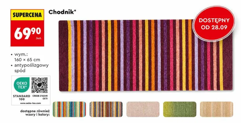 Chodnik 160x65 cm Biedronka promocja w Biedronka