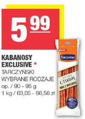 Kabanosy Exclusive Tarczyński wybrane rodzaje promocja w SPAR