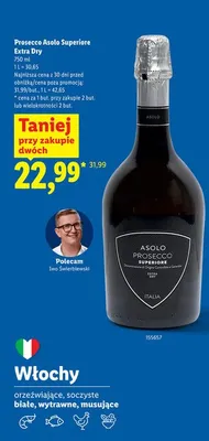Prosecco Asolo Superiore Extra Dry promocja w Lidl