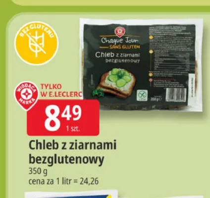 Chleb z ziarnami bezglutenowy promocja w Leclerc