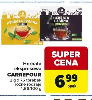 Herbata ekspresowa Carrefour promocja w Carrefour