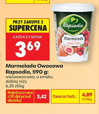 Marmolada owocowa wieloowocowa o smaku dzikiej róży promocja w Biedronka