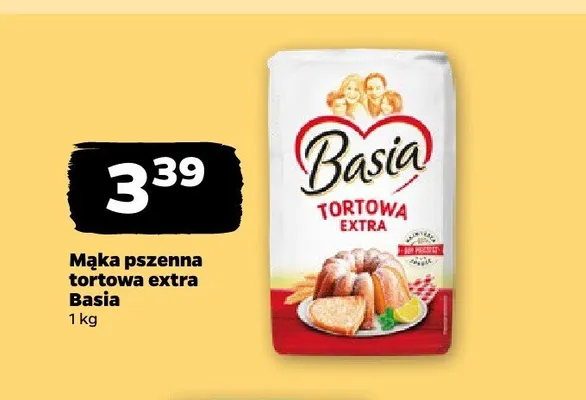 Mąka pszenna tortowa extra Basia promocja w Netto