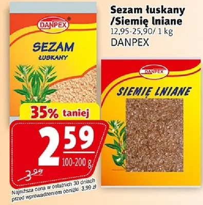 Sezam łuskany /Siemię lniane promocja w Prim Market