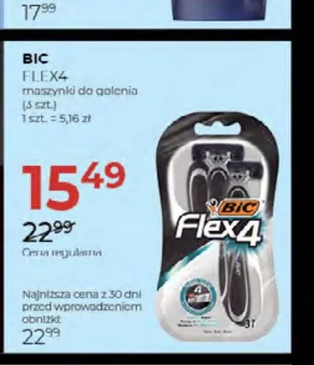 Maszynki do golenia Bic Flex4 3-pak promocja w Drogerie Jawa