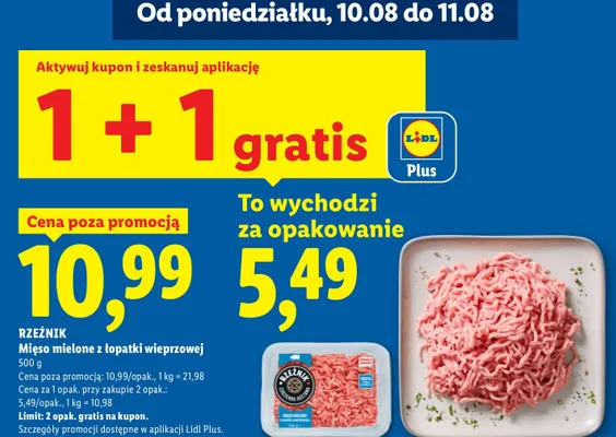 Mięso mielone z łopatki wieprzowej Rzeźnik promocja w Lidl