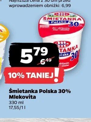Śmietanka Polska 30% Mlekovita promocja w Netto
