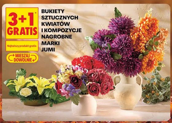 Bukiety sztucznych kwiatów Jumi promocja w Biedronka