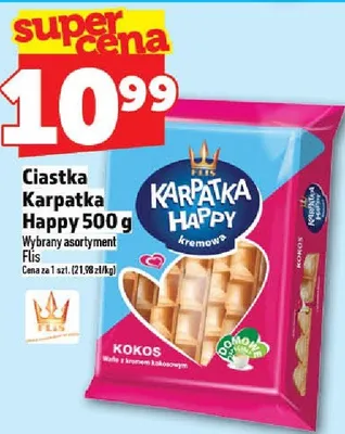 Ciastka Karpatka Happy Flis promocja w TOPAZ