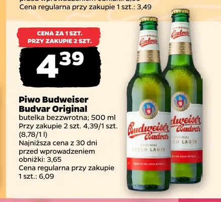Piwo Budweiser Budvar Original promocja w Netto
