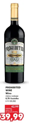 Wino czerwone, różne rodzaje Prohibited Wine promocja w Kaufland