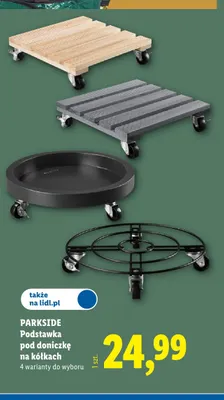 Podstawka pod doniczkę na kółkach drewniana kwadratowa Parkside promocja w Lidl