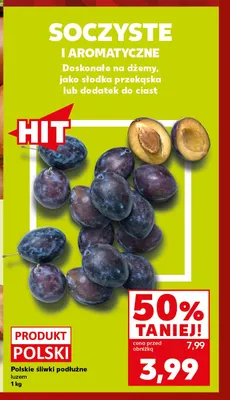 Śliwki podłużne polskie promocja w Kaufland
