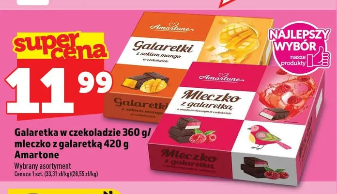 Galaretki w czekoladzie z sokiem mango Amartone promocja w TOPAZ