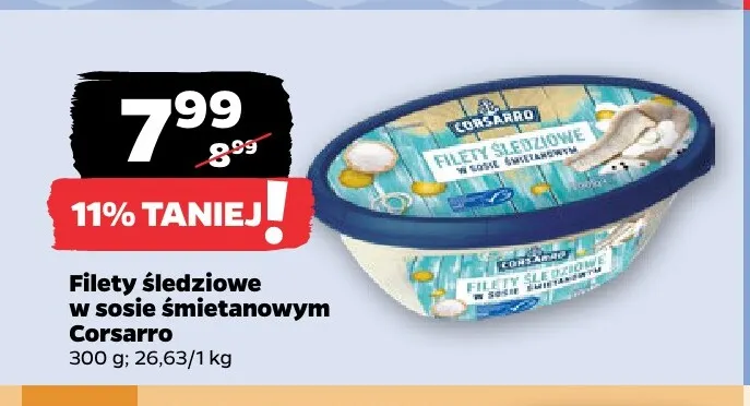 Filety śledziowe w sosie śmietanowym Corsarro promocja w Netto