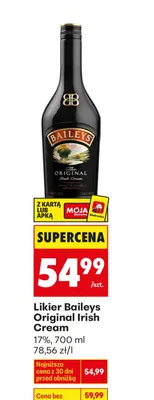 Likier baileys original irish cream promocja w Biedronka