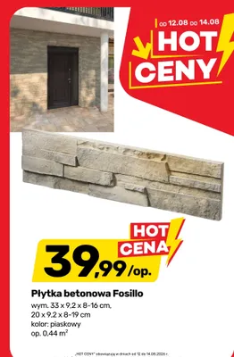Płytka betonowa Fosillo piaskowa promocja w Bricomarche
