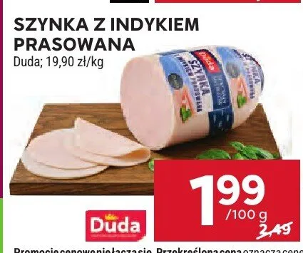 Szynka z indykiem prasowana Duda promocja w Stokrotka