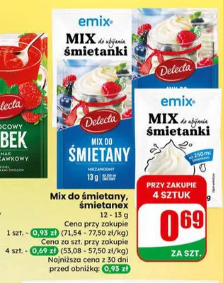 Mix do śmietany, śmietanex promocja w Dino