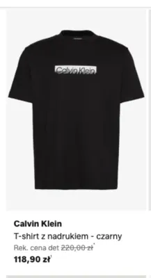T-shirt z nadrukiem czarny Calvin Klein promocja w Lounge by Zalando
