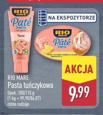 Pasta tuńczykowa Rio Mare Paté z sokiem z cytryny promocja w Aldi