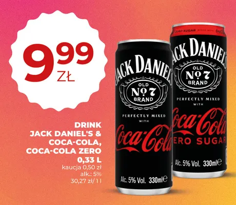 Drink Jack Daniel's & Coca-Cola Zero promocja w Duży Ben