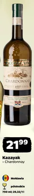 Wino Kazayak Chardonnay półsłodkie Mołdawia promocja w Netto
