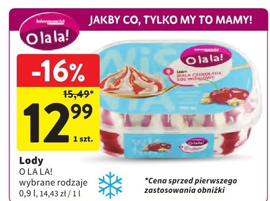 Lody wybrane rodzaje promocja w Intermarche